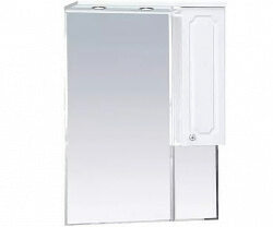 Шкаф-зеркало 75 см, белый металлик, правый, Misty Александра 75 R П-Але04075-352СвП