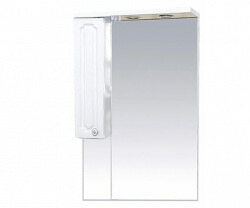 Шкаф-зеркало 75 см, белый металлик, левый, Misty Александра 75 L П-Але04075-352СвЛ