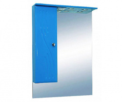 Шкаф-зеркало 50 см, голубой, левый, Misty Мисти 50 L Э-Мис02050-06СвЛ
