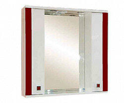 Шкаф-зеркало 80 см, красный, Misty Палермо 80 П-Пал04080-261Св