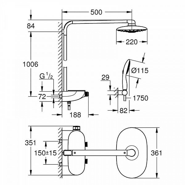 Фотография товара Grohe Rainshower 26250LS0Gr