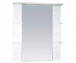 Зеркало 90 см, белое фактурное, Misty Вирджиния Бабочка 90 П-Вир02090-012