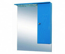 Шкаф-зеркало 50 см, голубой, правый, Misty Мисти 50 R Э-Мис02050-06СвП