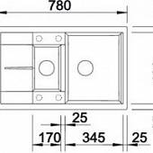 Гранитная кухонная мойка, алюметаллик, Blanco Metra 6 S Compact 513553