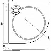 Душевой поддон 80х80 см, черный, Cezares TRAY-S-R-80-550-56-NR