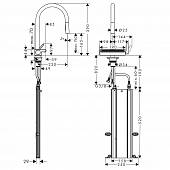 Смеситель для кухни, под сталь Hansgrohe Aquno Select M81 73831800