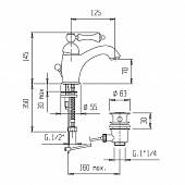 Смеситель для раковины Cezares Margot MARGOT-LSM1-03/24-Bi/A