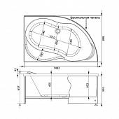 Панель фронтальная 150 см, белая, правая, Aquanet Graciosa 150 R 00175949