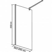 Душевая перегородка 90х195 см, стекло шиншилла, RGW Walk In WA-02 041002099-51