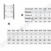 Полотенцесушитель водяной 120х60, хром Curve НИКА ЛЗ 120/60