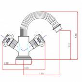 Смеситель для биде Cezares Olimp OLIMP-BS2-03/24-M