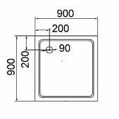 Душевой поддон 90х90 см Cezares TRAY-M-A-90-15-W