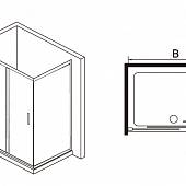 Душевой уголок 90х100 см, стекло прозрачное, RGW Passage PA-45 12084590-11