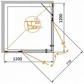 Душевой уголок 120х120 см, профиль хром Cezares ROYAL PALACE-A-22-120-CP-Cr