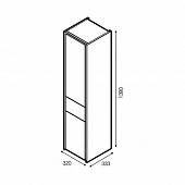 Шкаф-пенал, правая версия, белый глянец/антрацит Roca Ronda R ZRU9302967