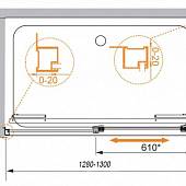 Душевой уголок 130х100 см, профиль хром, Cezares LUX-SOFT-AH-1-130/100-C-Cr-IV