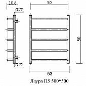 Полотенцесушитель водяной 50х50, бронза, Domoterm Лаура П5 500*500 АБР