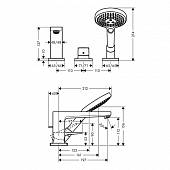 Смеситель на борт ванны, хром, Hansgrohe Metropol 32550000