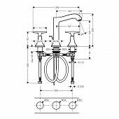 Смеситель для раковины ( д.к ), хром/золото, Hansgrohe Metropol 31307090