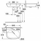 Раковина 65 см, белая, Grohe Euro Ceramic 39323000