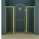 Душевая дверь в нишу 150 см, профиль золото, правая, Cezares RETRO-B-13-150-CP-G-R