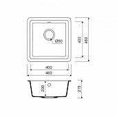 Мойка гранитная 460x460 мм, белая, Iddis Tanto TU2W461i87