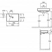 Раковина 60 см Jacob Delafon Rythmik EXR112-Z-00