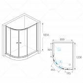 Душевой уголок 80х120 см, стекло прозрачное, RGW Classic CL-61 04096182-11