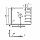 Мойка из нержавейки 585х485 мм, чаша слева, шелк, Iddis Strit STR58SLi77