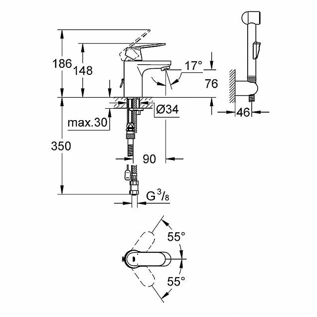 Фотография товара Grohe Eurosmart Cosmopolitan   23125000Gr