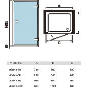 Душевая дверь в нишу 90 см, Welt Wasser WW800 800K1-90