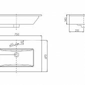 Раковина 75 см Акватон Квадро 1AX171WBXX000