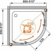 Душевой уголок 90х90 см, профиль хром, Cezares ANIMA-R-2-90-P-Cr