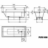 Ванна стальная 190x90 easy-clean Kaldewei Puro 696 259600013001