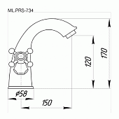 Смеситель для раковины (д.к) Migliore Prestige ML.PRS-734.BR