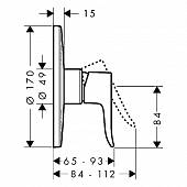 Смеситель для душа, хром, Hansgrohe Metris 31652000