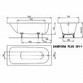 Ванна стальная 150x70 easy-clean Kaldewei Saniform Plus 361-1 111600013001