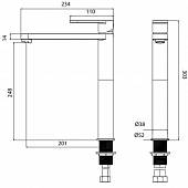 Смеситель для раковины, хром M&Z Castello CSL00202M