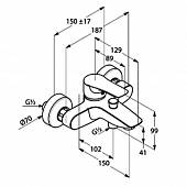 Смеситель для ванны Kludi Tercio 384820575