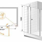 Душевая дверь в нишу 160 см, профиль хром, Cezares ELENA-B-13-60+60/40-C-Cr