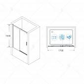 Шторка на ванну 170 см, стекло прозрачное, RGW Screens SC-45 34114517-11