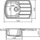 Мойка гранитная Florentinа Нире 760 мокко 20.195.B0760.303