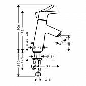 Смеситель для раковины ( д.к.) Hansgrohe Talis S 72016000