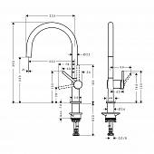 Смеситель для кухни, черный матовый, Hansgrohe Talis M54 72843670