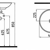 Раковина 45 см, белая, Bien Harmony HRLG04501FD0W3000