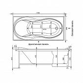 Панель фронтальная 180 см, черная, Aquanet Grenada 180 00165311