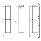 Шкаф-пенал, Rovere Moro, BelBagno Ancona-N ANCONA-N-1700-2A-SC-RW-L