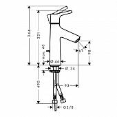 Смеситель для раковины ( д.к.) Hansgrohe Talis S 72024000