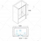 Шторка на ванну 150 см, стекло прозрачное, RGW Screens SC-61 01116115-11