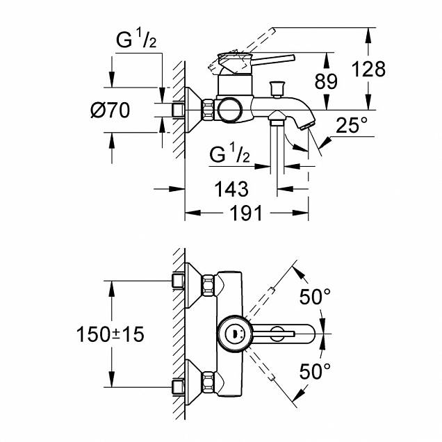 Фотография товара Grohe BauClassic 32865000Gr